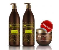 Шампунь Макадамі 1 л + Кондиціонер Макадмі 1 л + маска макадами 500 мл Kleral System