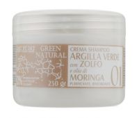 Крем-шампунь із зеленою глиною, біосіркою та олією морінги - Alan Jey Green Natural Cream-Shampoo 250 мл
