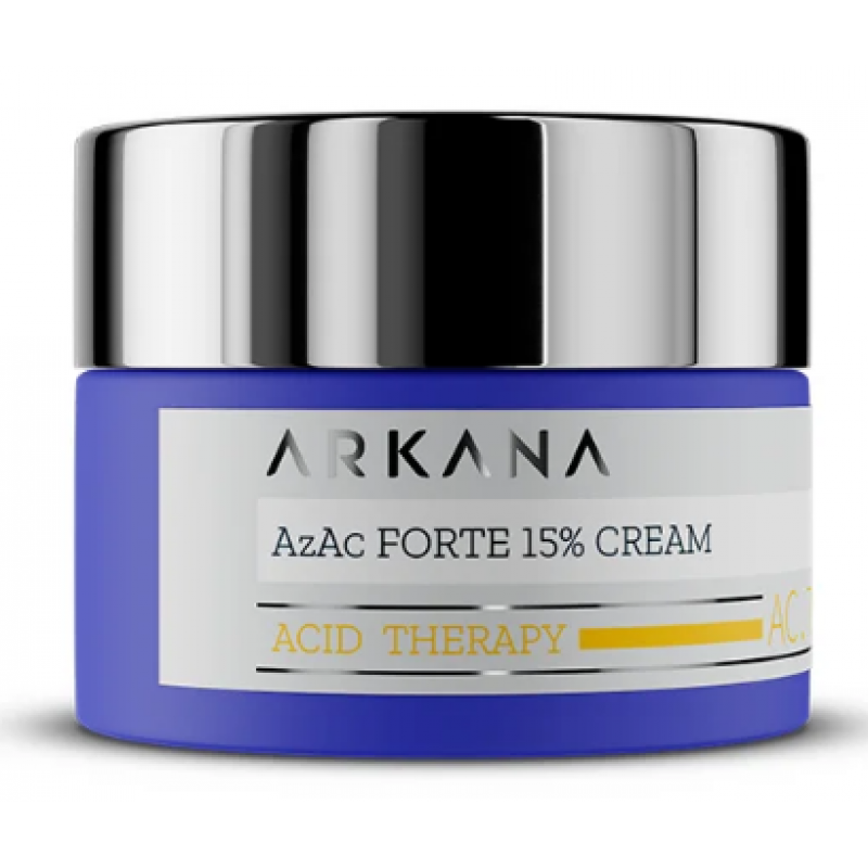Дерматологічний крем на основі 10% азелаїнової кислоти та 5% азелогліцину Arkana AzAc Forte 15% Cream, 50 мл Дерматологічний крем на основі 10% азелаїнової кислоти та 5% азелогліцину Arkana AzAc Forte 15% Cream, 50 мл