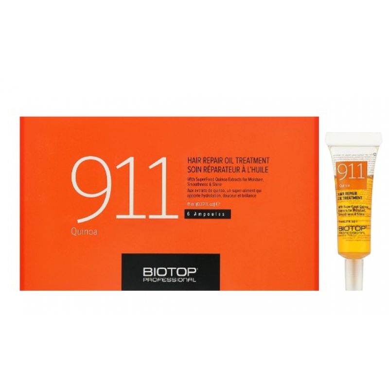 Масло для волосся з протеїнами кіноа BIOTOP 911, 6x11 мл Масло для волосся з протеїнами кіноа BIOTOP 911, 6x11 мл