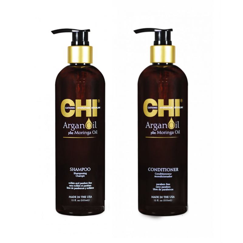 Набір відновлюючий для волосся: Шампунь 355 мл + Кондиціонер CHI Argan Oil 355 мл Набір відновлюючий для волосся: Шампунь 355 мл + Кондиціонер CHI Argan Oil 355 мл