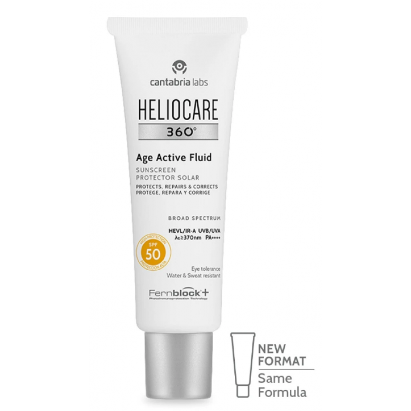 Антивіковий фотозахисний флюїд для обличчя Cantabria Heliocare Labs 360 Age Active Fluid Sunscreen SPF 50, 50 мл Антивіковий фотозахисний флюїд для обличчя Cantabria Heliocare Labs 360 Age Active Fluid Sunscreen SPF 50, 50 мл