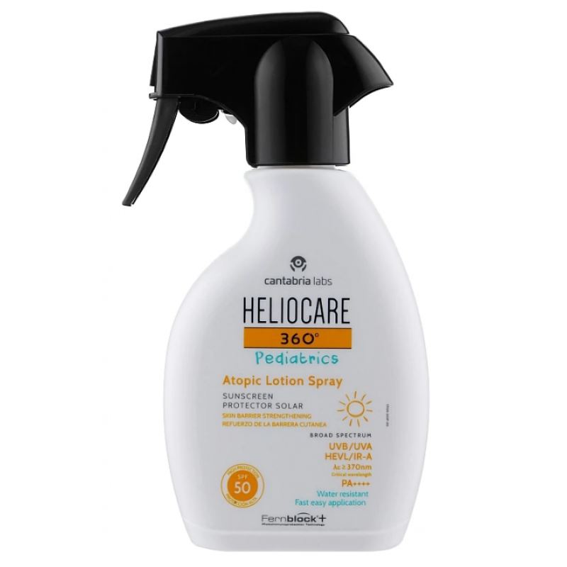Дитячий лосьйон для атопічної шкіри SPF50 Heliocare 360º Cantabria Labs Pediatrics HELIOCARE 360º ATOPIC LOTION Spray SPF50 250 мл Дитячий лосьйон для атопічної шкіри SPF50 Heliocare 360º Cantabria Labs Pediatrics HELIOCARE 360º ATOPIC LOTION Spray SPF50 250 мл