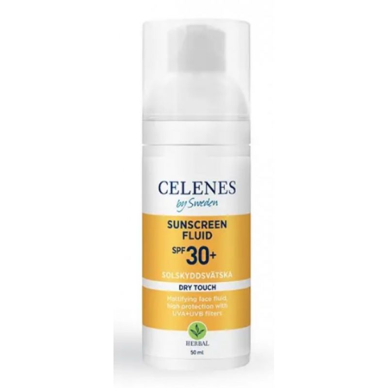 Сонцезахисний флюїд Celenes Sunscreen Dry Touch Fluid SPF 30+ 50 мл Сонцезахисний флюїд Celenes Sunscreen Dry Touch Fluid SPF 30+ 50 мл