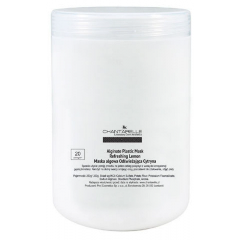 Альгінатна маска з освіжаючим лимонним ароматом для жирної шкіри себорейної Chantarelle Alginate Plastic Mask Refreshing Lemon, 350 гр Альгінатна маска з освіжаючим лимонним ароматом для жирної шкіри себорейної Chantarelle Alginate Plastic Mask Refreshing Lemon, 350 гр