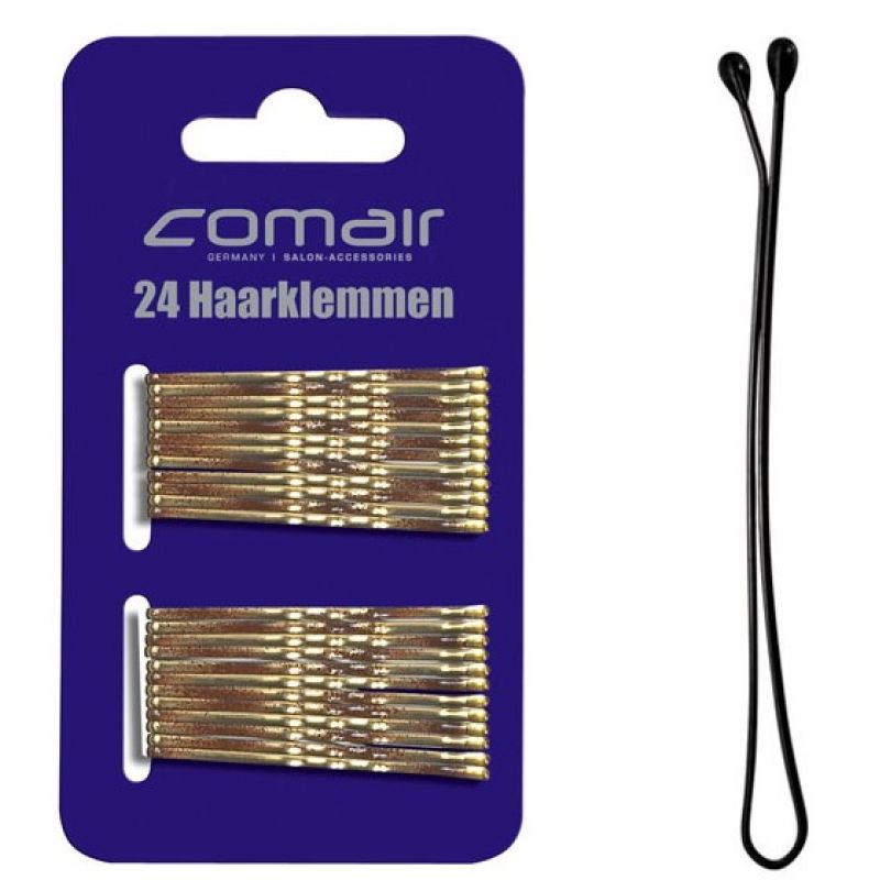 Невидимки Claassik рифлені чорні 48мм (24 шт/уп) Comair 3150085 Невидимки Claassik рифлені чорні 48мм (24 шт/уп) Comair 3150085