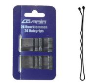 Невидимки для волосся Pretty Fashion рифлені чорні 59мм (24шт/уп) Comair 3150142