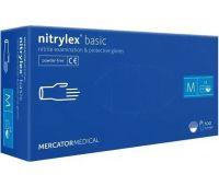 Рукавички нiтрiловi M Mercator Medical Nitrylex Basic (Dark Blue) (100шт/пач)