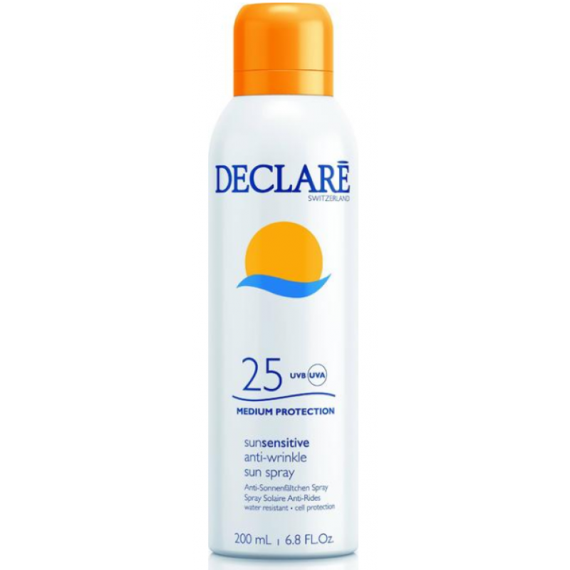 Сонцезахисний спрей проти зморшок СПФ 25 Declare Sun Sensitive Anti-Wrinkle Sun Spray SPF25, 200 мл Сонцезахисний спрей проти зморшок СПФ 25 Declare Sun Sensitive Anti-Wrinkle Sun Spray SPF25, 200 мл