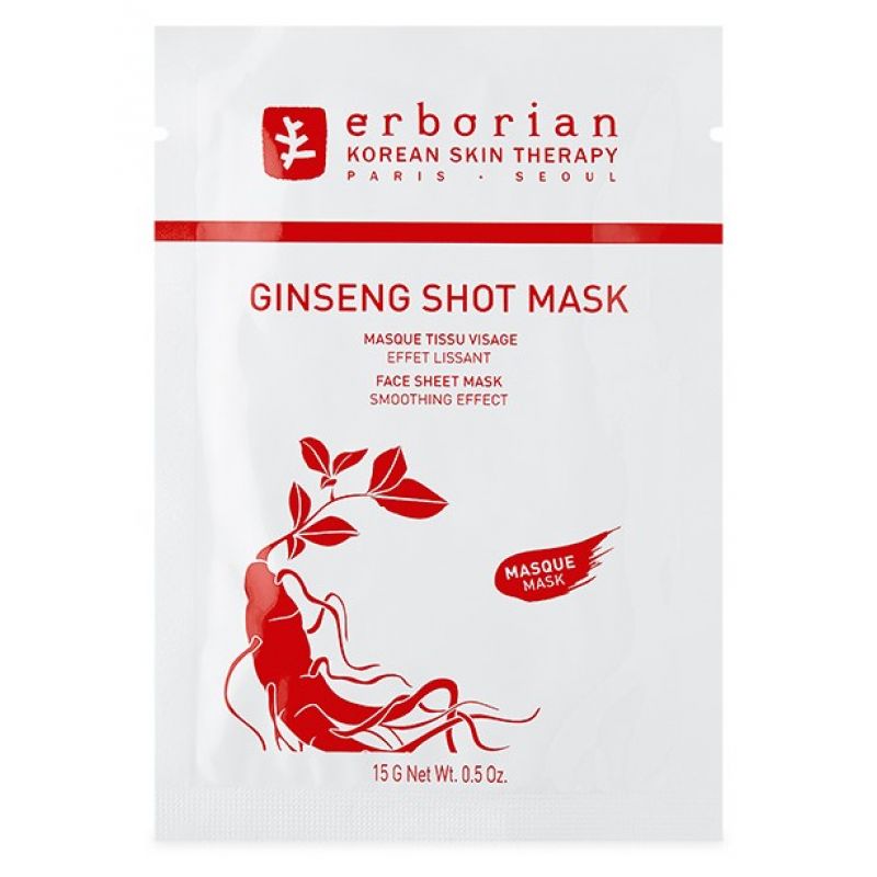 Тканинна маска для обличчя, що відновлює Женьшень Erborian Ginseng Shot Mask, 15 гр Тканинна маска для обличчя, що відновлює Женьшень Erborian Ginseng Shot Mask, 15 гр