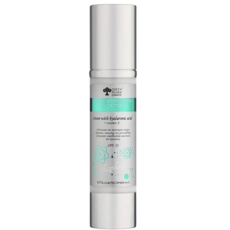 Крем з гіалуроновою кислотою + вітамін А (SPF 25) Green Pharm Cosmetic 50 мл Крем з гіалуроновою кислотою + вітамін А (SPF 25) Green Pharm Cosmetic 50 мл