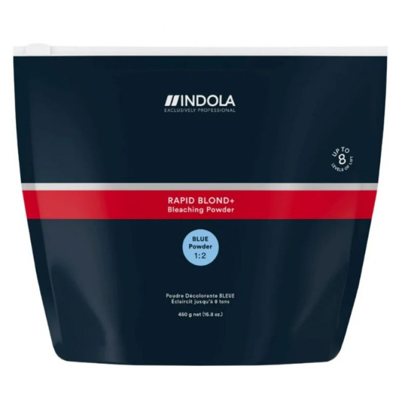 Безпиловий освітлювальний порошок блакитний Indola Profession Rapid Blond+ Blue Dust-Free Powder 450 гр Безпиловий освітлювальний порошок блакитний Indola Profession Rapid Blond+ Blue Dust-Free Powder 450 гр