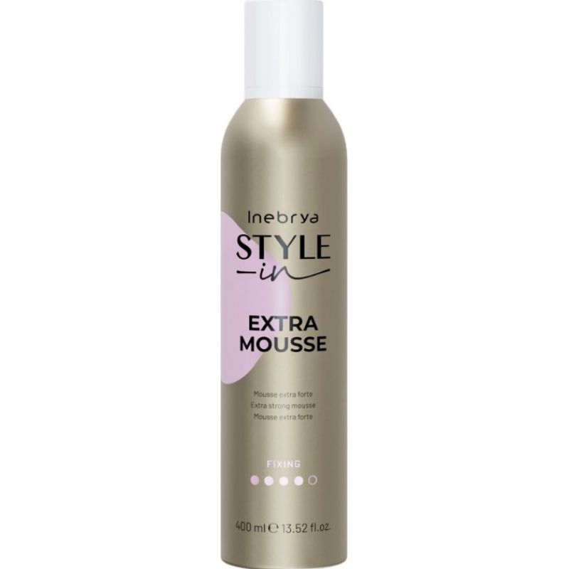 Мус для волосся екстра сильної фіксації Inebrya EXTRA MOUSSE 400 мл Мус для волосся екстра сильної фіксації Inebrya EXTRA MOUSSE 400 мл