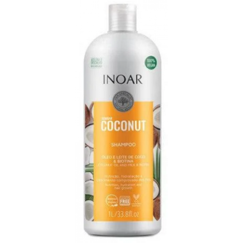 Шампунь для росту волосся Кокос Inoar bombar coconut shampoo, 1000 мл Шампунь для росту волосся Кокос Inoar bombar coconut shampoo, 1000 мл