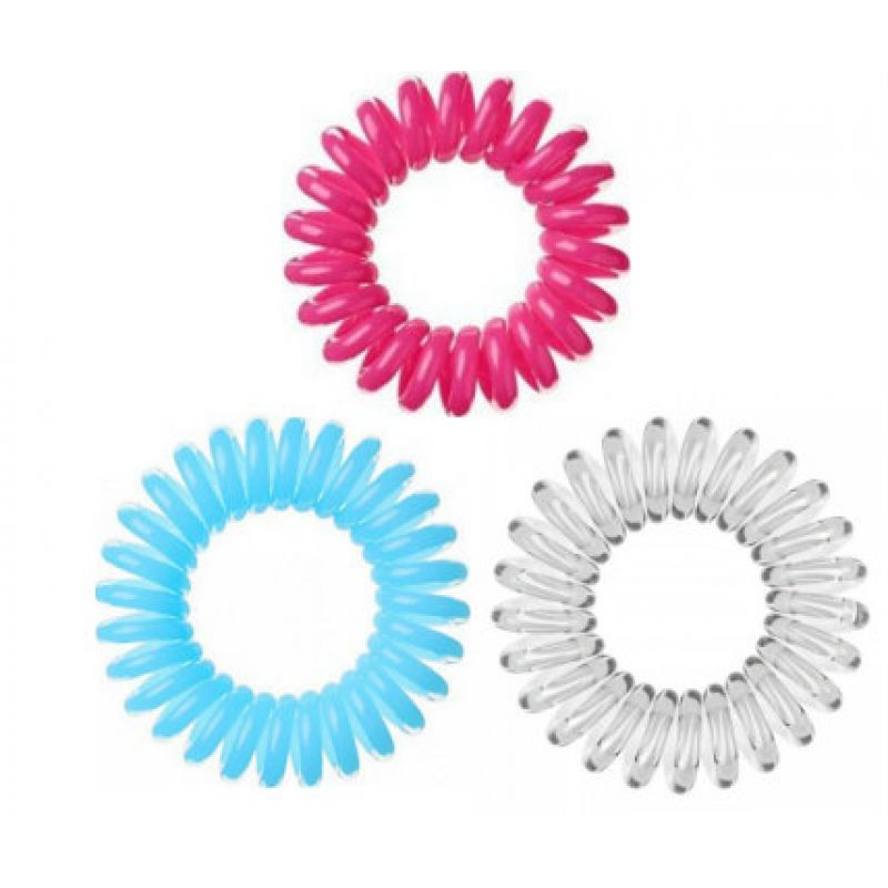 Invisibobble Резинка-браслет для волосся прозора, блакитна, яскраво-рожева Invisibobble Резинка-браслет для волосся прозора, блакитна, яскраво-рожева