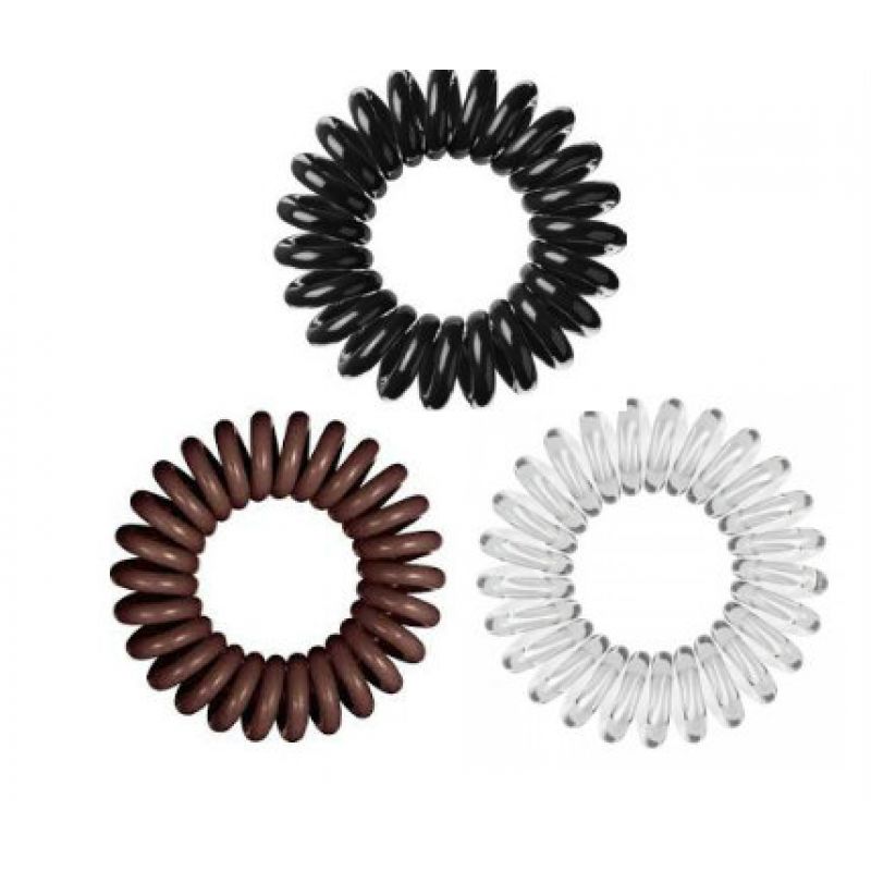 Invisibobble Резинка-браслет для волосся прозора, коричнева, чорна Invisibobble Резинка-браслет для волосся прозора, коричнева, чорна