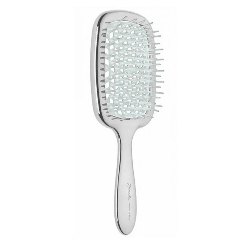Гребінець Janeke 1830 Superbrush Сhrome Colour (хром із білим) Гребінець Janeke 1830 Superbrush Сhrome Colour (хром із білим)