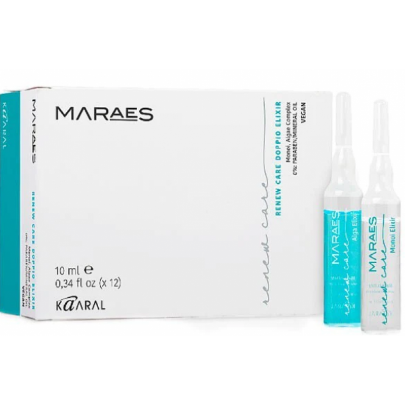 Еліксир для відновлення волосся з комплексом водоростей Kaaral Maraes Renew Care Doppio Elixir 12*10 мл Еліксир для відновлення волосся з комплексом водоростей Kaaral Maraes Renew Care Doppio Elixir 12*10 мл