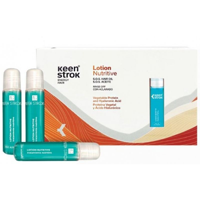 Ультраконцентрований лосьйон для відновлення з гіалуроновою кислотою та протеїнами KEEN STROK Lotion Nutritive S.O.S. Hair Oil 12*12 м Ультраконцентрований лосьйон для відновлення з гіалуроновою кислотою та протеїнами KEEN STROK Lotion Nutritive S.O.S. Hair Oil 12*12 м