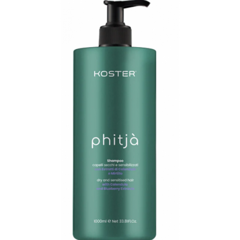 Шампунь для відновлення сухого та тьмяного волосся - Koster Phitja' Shampoo with Calendula and Blueberry 1000 мл Шампунь для відновлення сухого та тьмяного волосся - Koster Phitja' Shampoo with Calendula and Blueberry 1000 мл