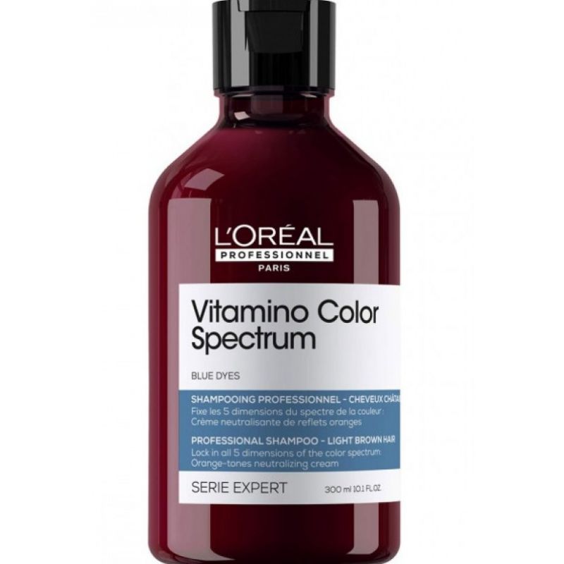 Шампунь для нейтралізації помаранчевих напівтонів L'Oreal Vitamino Color Spectrum Shampoo Blue Dyes 300 мл Шампунь для нейтралізації помаранчевих напівтонів L'Oreal Vitamino Color Spectrum Shampoo Blue Dyes 300 мл