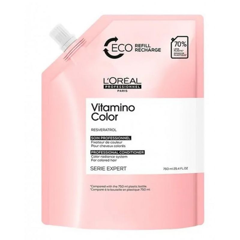 Кондиціонер для збереження кольору фарбованого волосся (рефіл) L'Oreal Vitamino Colour Conditioner Refill 1500 мл Кондиціонер для збереження кольору фарбованого волосся (рефіл) L'Oreal Vitamino Colour Conditioner Refill 1500 мл