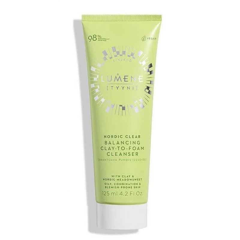 LUMENE Піна-крем очищуюча TYYNI NORDIC CLEAR з глиною та північною таволгою для комбінованої, жирної та проблемної шкіри, 125мл LUMENE Піна-крем очищуюча TYYNI NORDIC CLEAR з глиною та північною таволгою для комбінованої, жирної та проблемної шкіри, 125мл