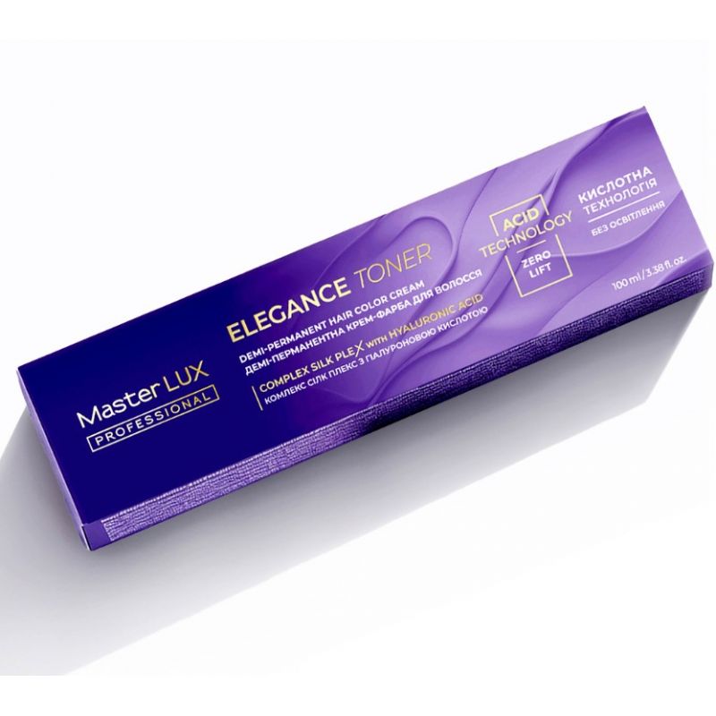 Демі-перманентна крем-фарба для волосся Master LUX professional ELEGANCE TONER 100 мл Демі-перманентна крем-фарба для волосся Master LUX professional ELEGANCE TONER 100 мл