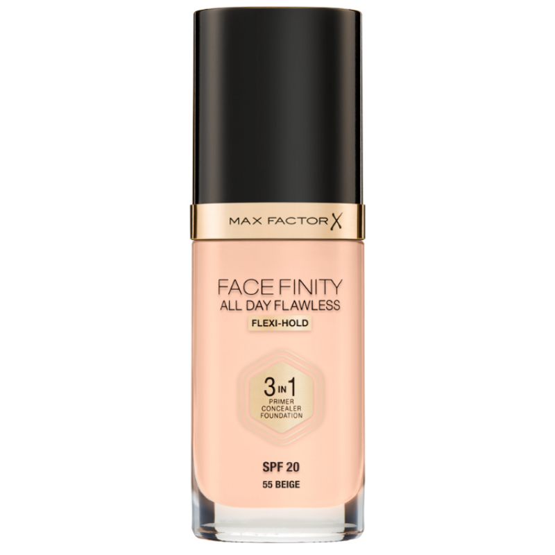 Тональная основа MAX FACTOR FACEFINITY ALL DAY FLAWLESS 3-IN-1 55, 30 мл Тональная основа MAX FACTOR FACEFINITY ALL DAY FLAWLESS 3-IN-1 55, 30 мл