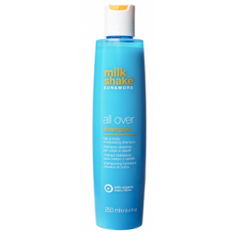 Зволожуючий шампунь для тіла та волосся Milk_Shake Sun More All Over Shampoo, 250 мл Зволожуючий шампунь для тіла та волосся Milk_Shake Sun More All Over Shampoo, 250 мл