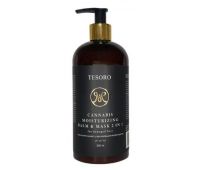 Бальзам-маска 2 в 1 для зволоження волосся з канабісом MOLI cosmetics Tesoro Cannabis Moisturizing Balm Mask 2 In 1, 500 мл