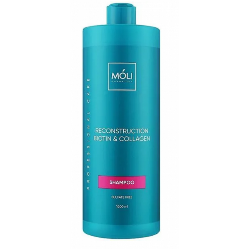 Шампунь безсульфатний з біотином та колагеном Moli Cosmetics 1000 мл Шампунь безсульфатний з біотином та колагеном Moli Cosmetics 1000 мл