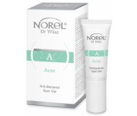 Точковий коректор для шкіри з акне, містить іони срібла, екстракти календули і кори білої верби Norel Acne Antibacterial spot gel,10 мл