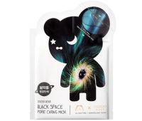 Двухфазная маска для жирной кожи лица для сужения пор «черная дыра» THE OOZOO Bear Black Space Pore Caring Mask, 1 шт