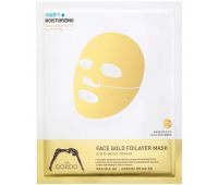 Золотая Фольга 3х-слойная экспресс-маска с термоэффектом с аквапорином в одноразовой упаковке THE OOZOO Face gold foilayer mask,1 шт.