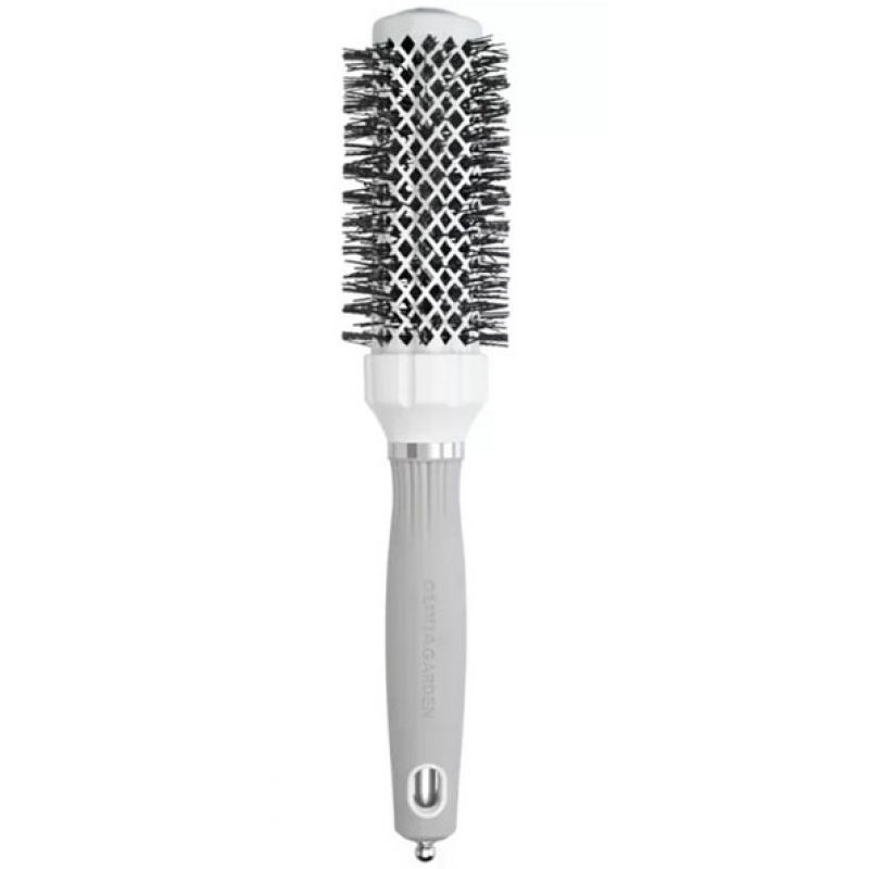 Термобрашинг для волосся 35 Olivia Garden Expert Blowout Grip Wavy Bristles White Grey Термобрашинг для волосся 35 Olivia Garden Expert Blowout Grip Wavy Bristles White Grey