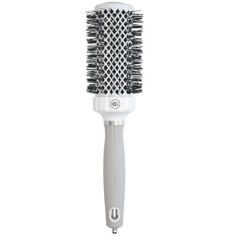 Термобрашинг для волосся 45 Olivia Garden Expert Blowout Grip Wavy Bristles White Grey Термобрашинг для волосся 45 Olivia Garden Expert Blowout Grip Wavy Bristles White Grey