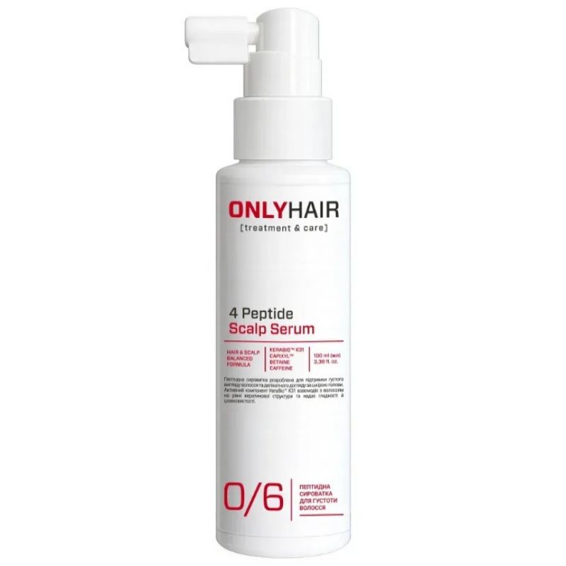 ONLY HAIR Пептидна сироватка для густоти волосся 4 Peptide Scalp Serum, 100 мл ONLY HAIR Пептидна сироватка для густоти волосся 4 Peptide Scalp Serum, 100 мл