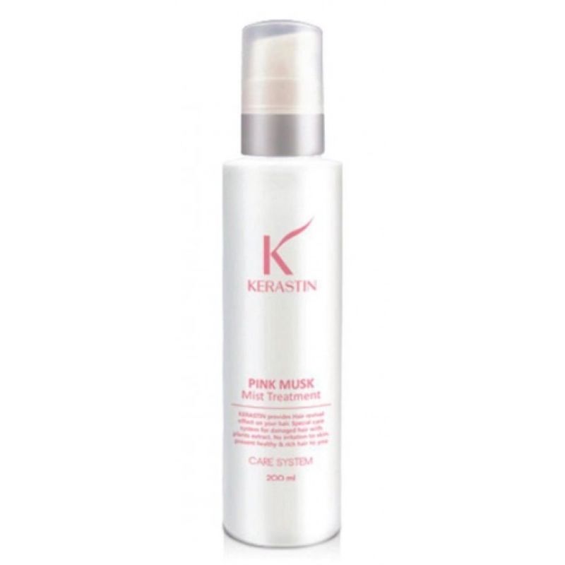 Лікувальний спрей шейк для реставрації волосся PL Cosmetic Kerastin Pink Musk Mist Treatment 200 мл Лікувальний спрей шейк для реставрації волосся PL Cosmetic Kerastin Pink Musk Mist Treatment 200 мл