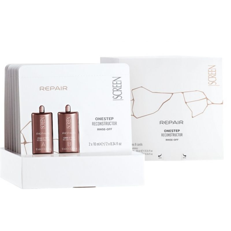 Посилена система відновлення пошкодженого волосся Screen Repar Onestep Reconstructor, 2 шт *10 мл (1 пакет) Посилена система відновлення пошкодженого волосся Screen Repar Onestep Reconstructor, 2 шт *10 мл (1 пакет)