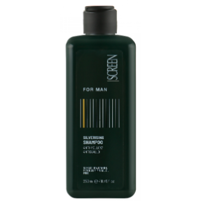 Чоловічий шампунь із антижовтим ефектом Screen For Man Silverising Shampoo, 250 мл Чоловічий шампунь із антижовтим ефектом Screen For Man Silverising Shampoo, 250 мл
