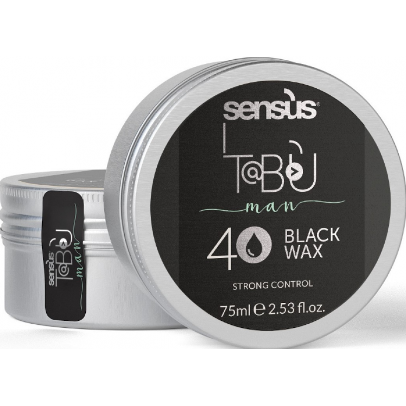 Чорний віск для волосся Sensus Tabu Black Wax 40, 75 мл Чорний віск для волосся Sensus Tabu Black Wax 40, 75 мл