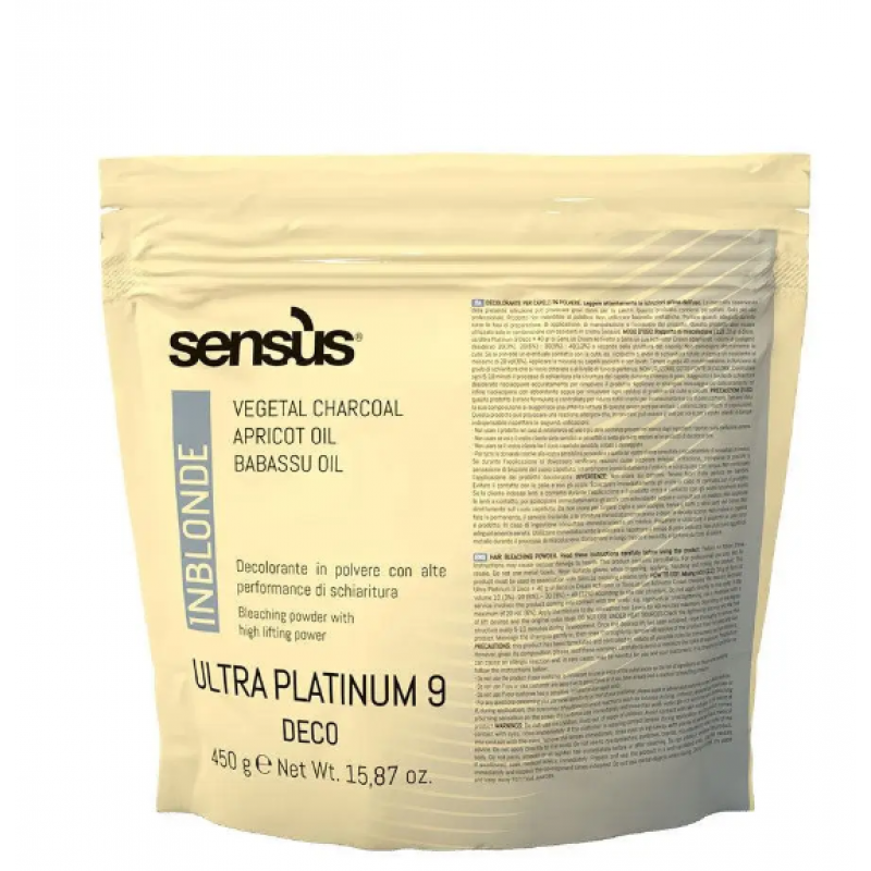 Пудра, що знебарвлює, з Plex 9 тонів ЗАПАСКА Sensus InBlonde Deco Ultra Platinum 9, 500 г Пудра, що знебарвлює, з Plex 9 тонів ЗАПАСКА Sensus InBlonde Deco Ultra Platinum 9, 500 г
