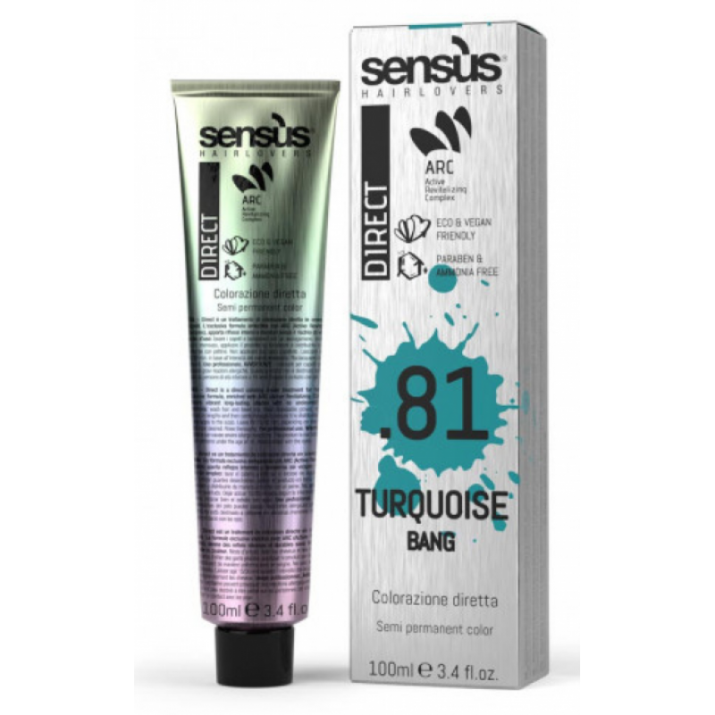 Пігмент прямої дії Бірюзовий Sensus Direct Bang Turquoise 81 100 мл Пігмент прямої дії Бірюзовий Sensus Direct Bang Turquoise 81 100 мл