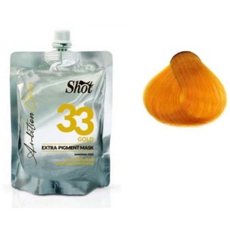 Тонуюча маска 33 Gold Екстра Пігмент Shot Ambition Color Extra Pigment Mask, 200 мл Тонуюча маска 33 Gold Екстра Пігмент Shot Ambition Color Extra Pigment Mask, 200 мл