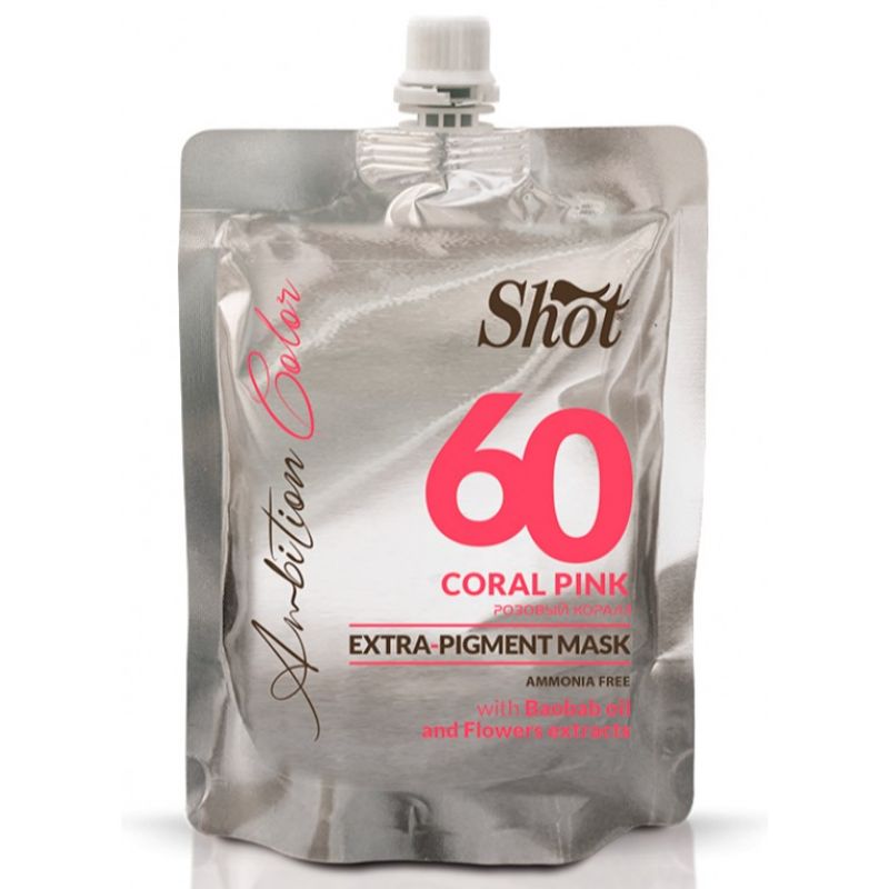 Маска тонуючий Екстра пігмент 60 Coral Pink Shot Ambition Color Extra Pigment Mask 200 мл Маска тонуючий Екстра пігмент 60 Coral Pink Shot Ambition Color Extra Pigment Mask 200 мл