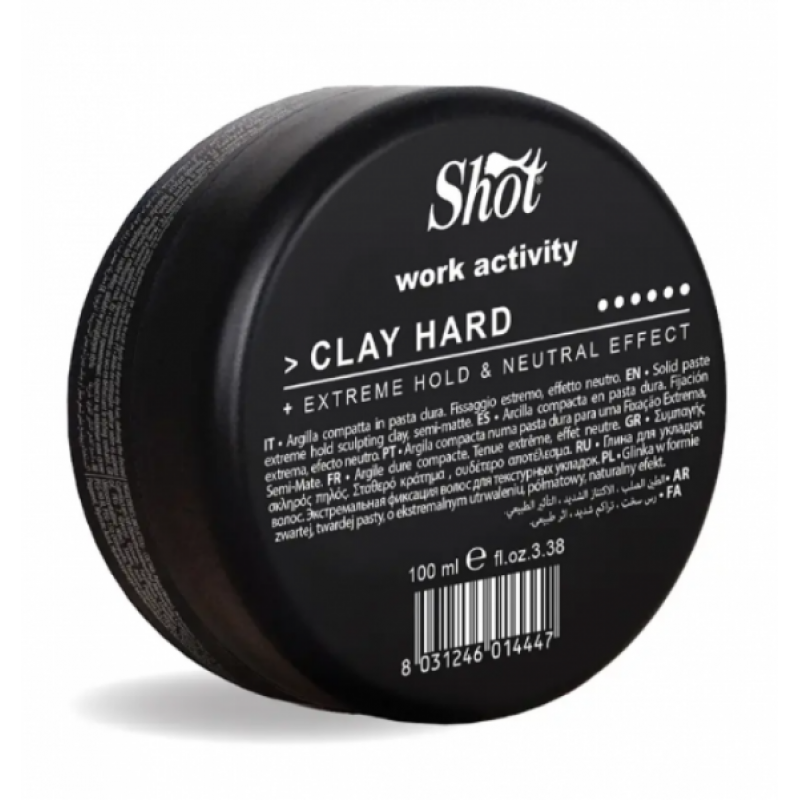Паста тягучка для укладання волосся Shot Work Activity Wax Clay Hard 100 мл Паста тягучка для укладання волосся Shot Work Activity Wax Clay Hard 100 мл