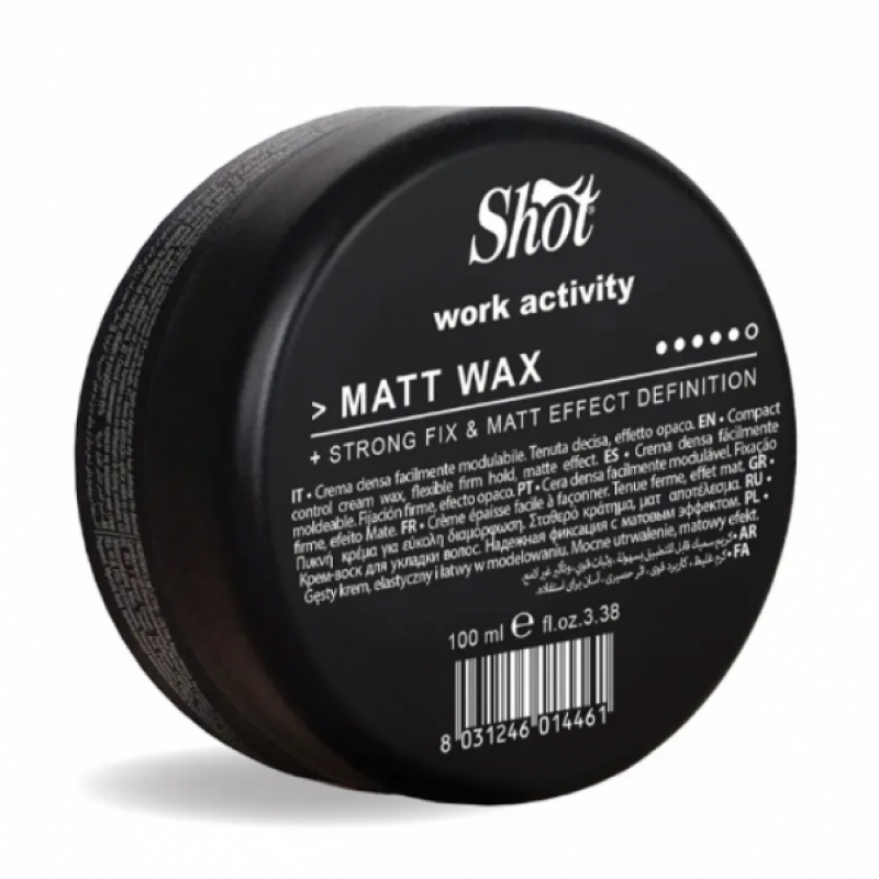 Віск сильної фіксації та з матовим ефектом Shot Hair Wax Work Activity R, 100 мл Віск сильної фіксації та з матовим ефектом Shot Hair Wax Work Activity R, 100 мл